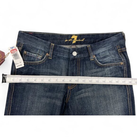 7 For All Mankind Flare Size 29 USA Made Denim Jeans 30 x 32 NEW Dead Stock VTG - Picture 7 of 15
